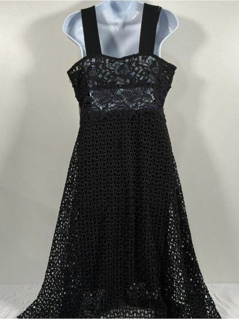 Pinko Black Lace-Overlay Midi Dress - Picture 9 of 10